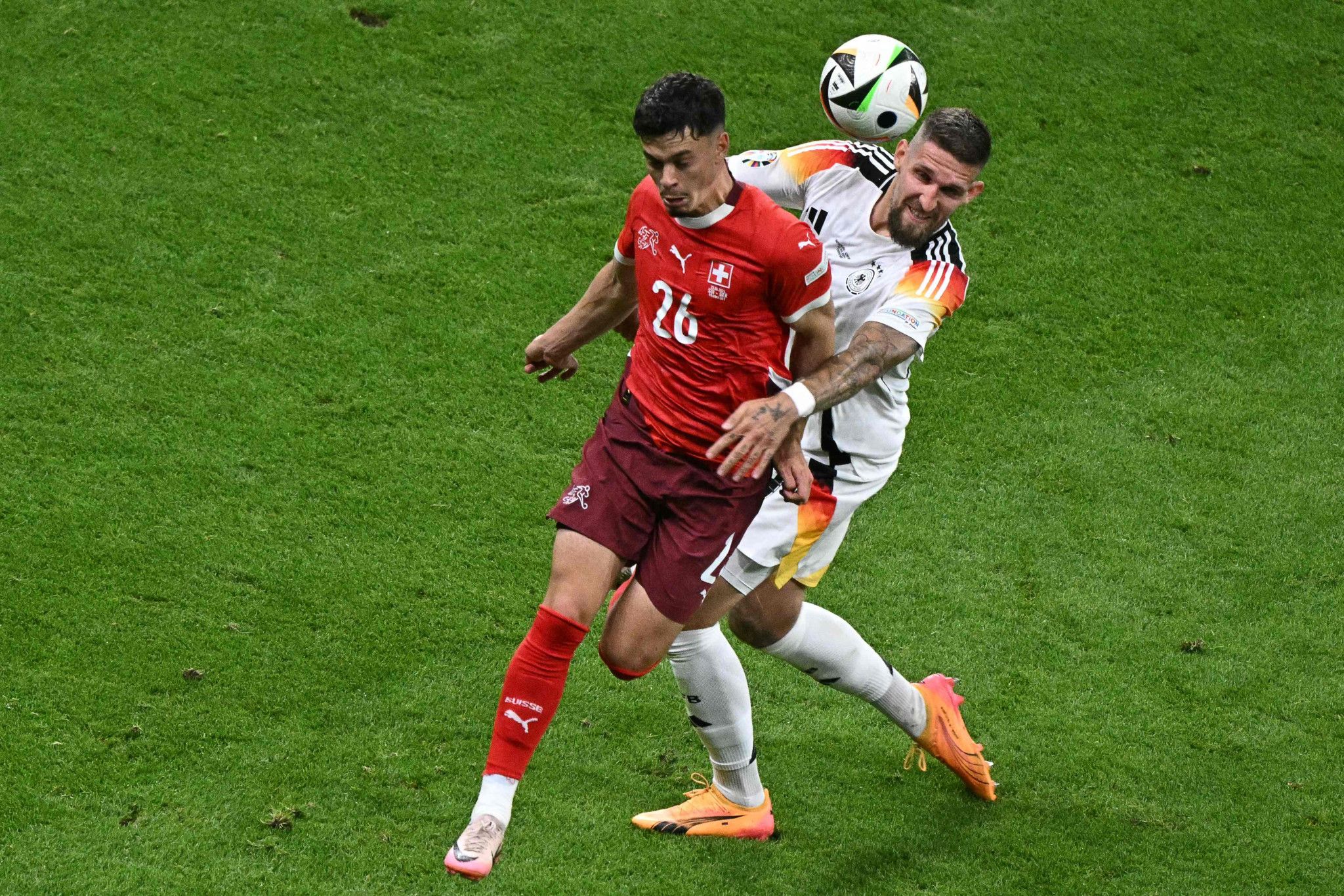 La Suisse mène d'un but contre l'Allemagne au retour des vestiaires