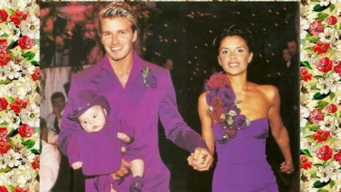 David et Victoria Beckham posent dans leurs tenues de mariage 25 ans plus tard