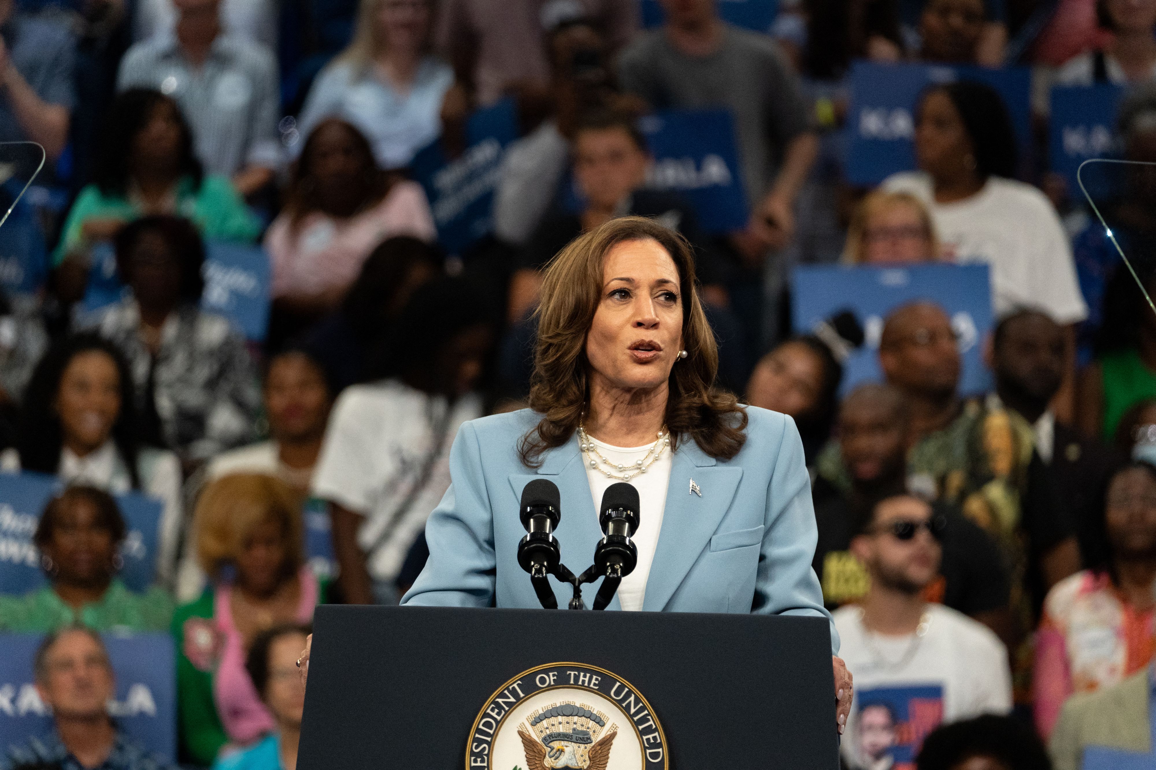 Kamala Harris en campagne dans l'Etat clé de Pennsylvanie