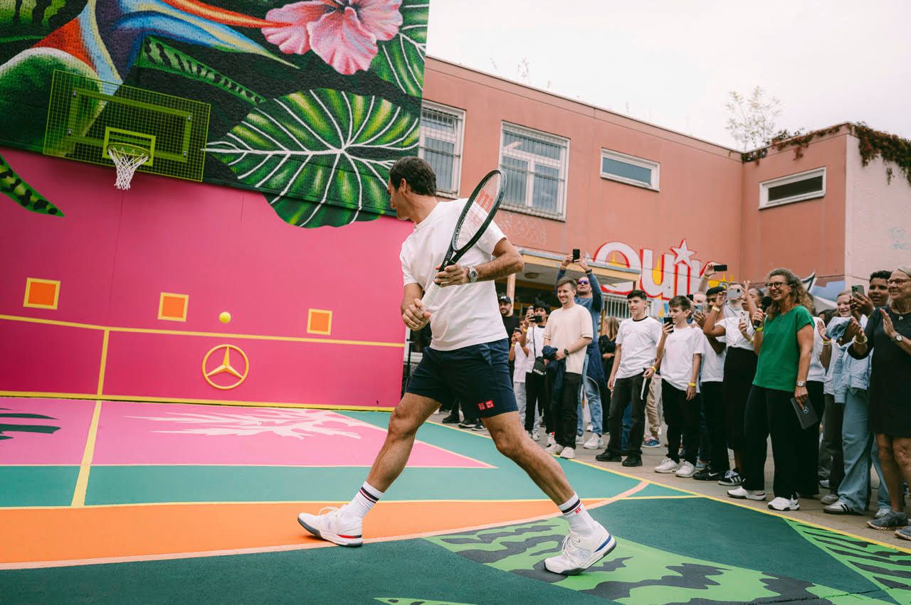 Roger Federer inaugure un nouveau mur à Berlin