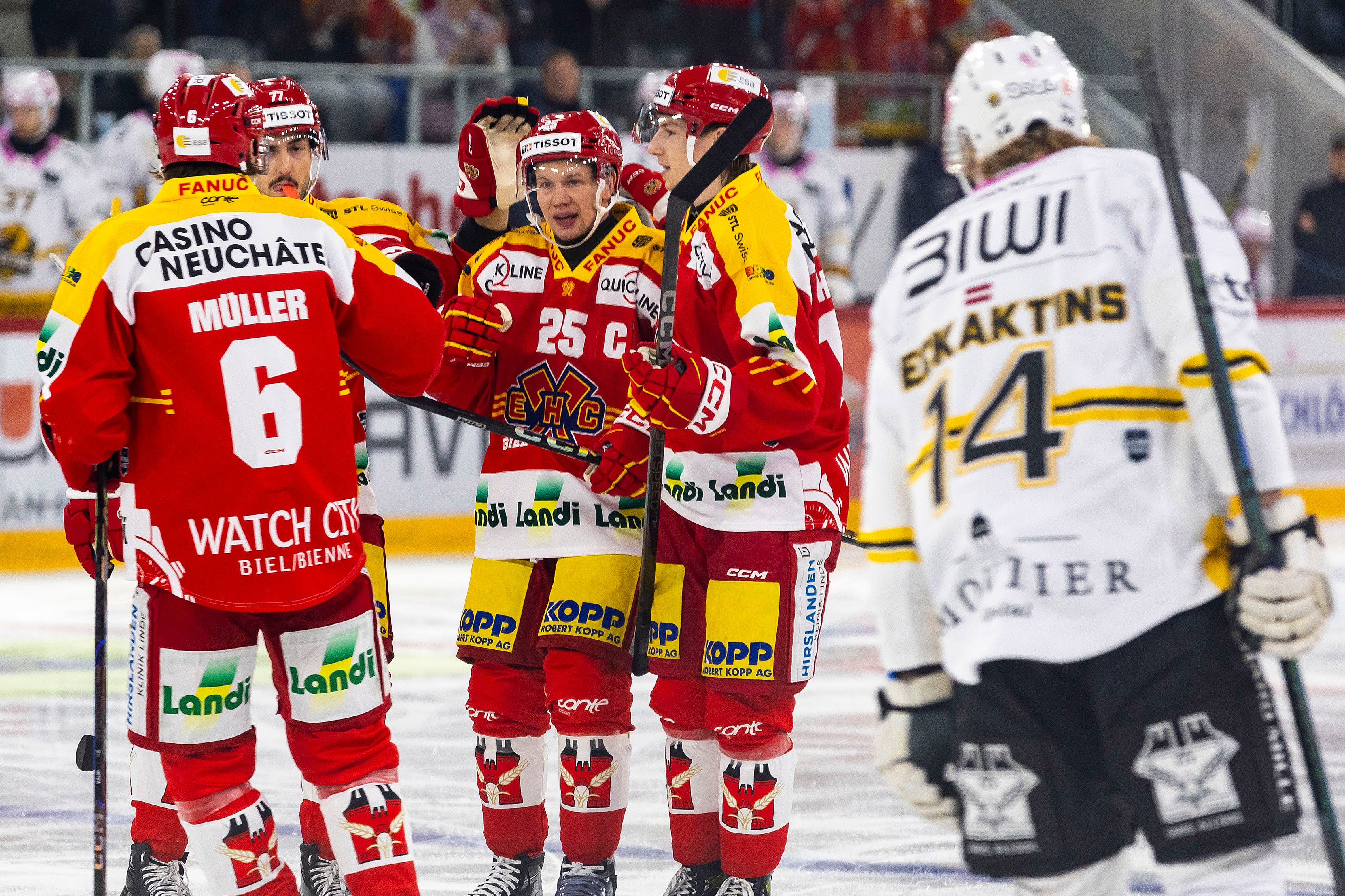 Première victoire pour Bienne, Ajoie encore battu