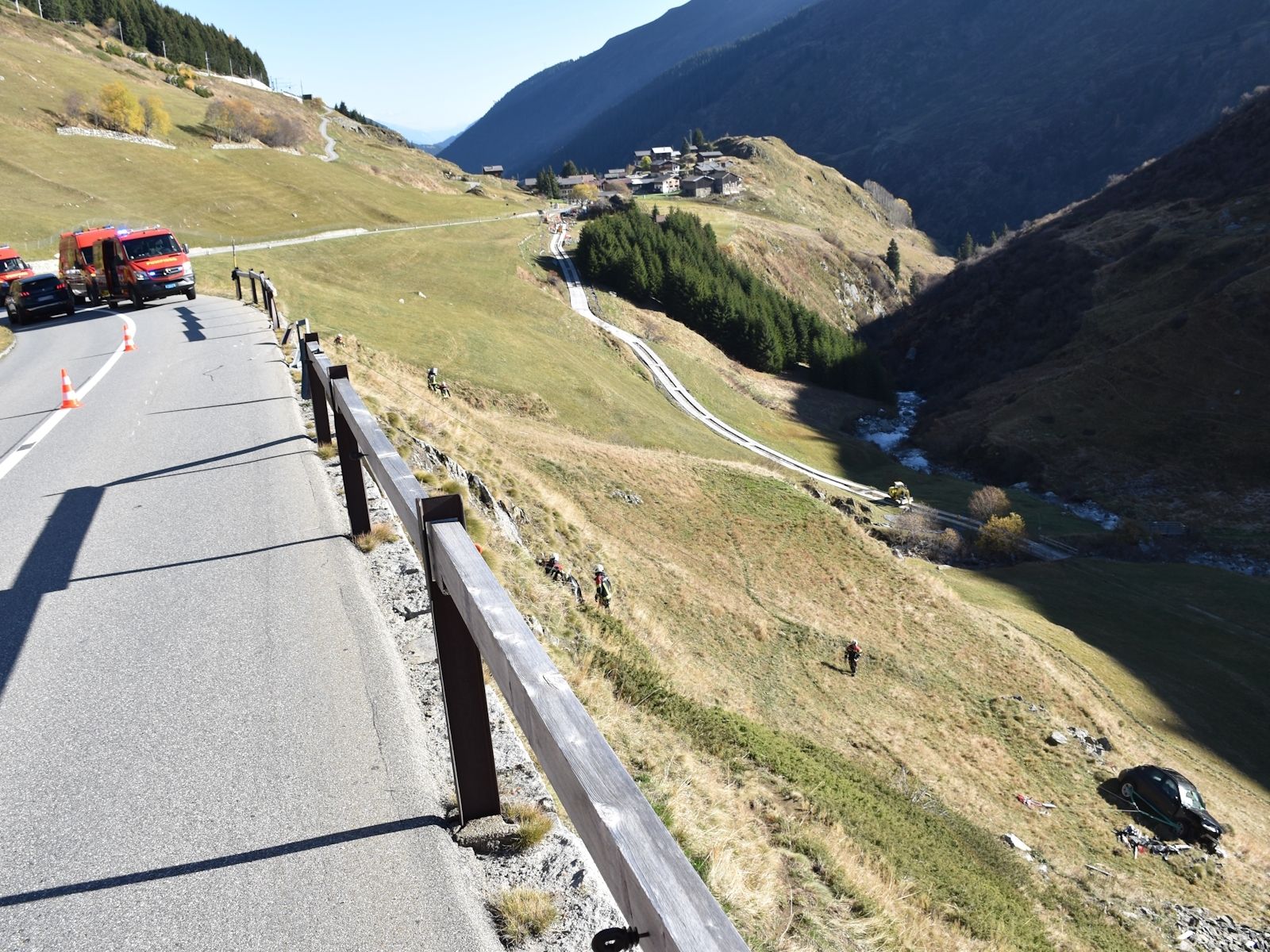 Grosse sortie de route au col de l'Oberalp